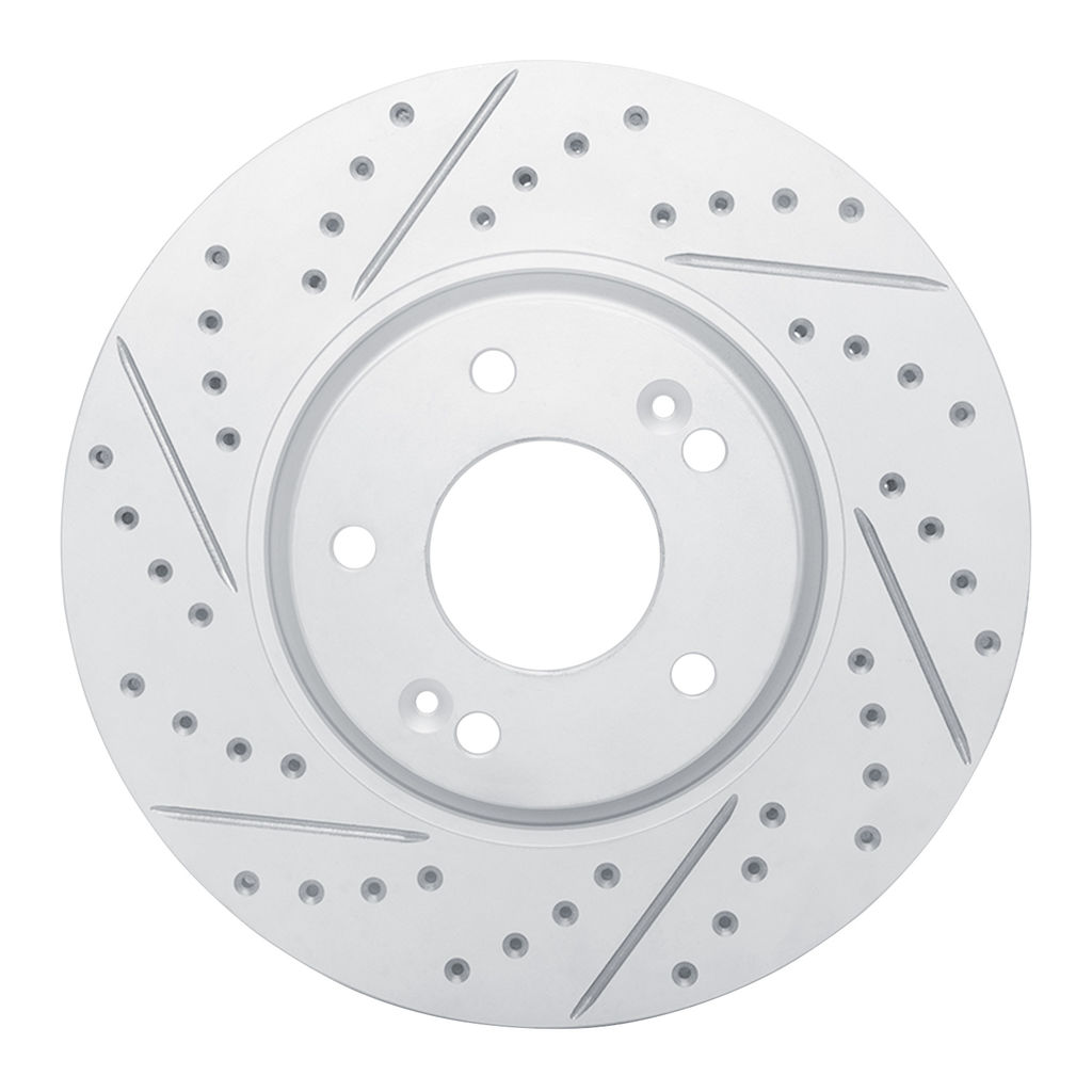 Dynamic Friction 830-21016L - Geoperformance Coated Drilled and Slotted Brake Rotor