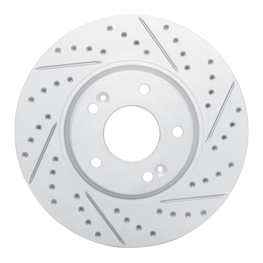 Dynamic Friction 830-21016R - Geoperformance Coated Drilled and Slotted Brake Rotor