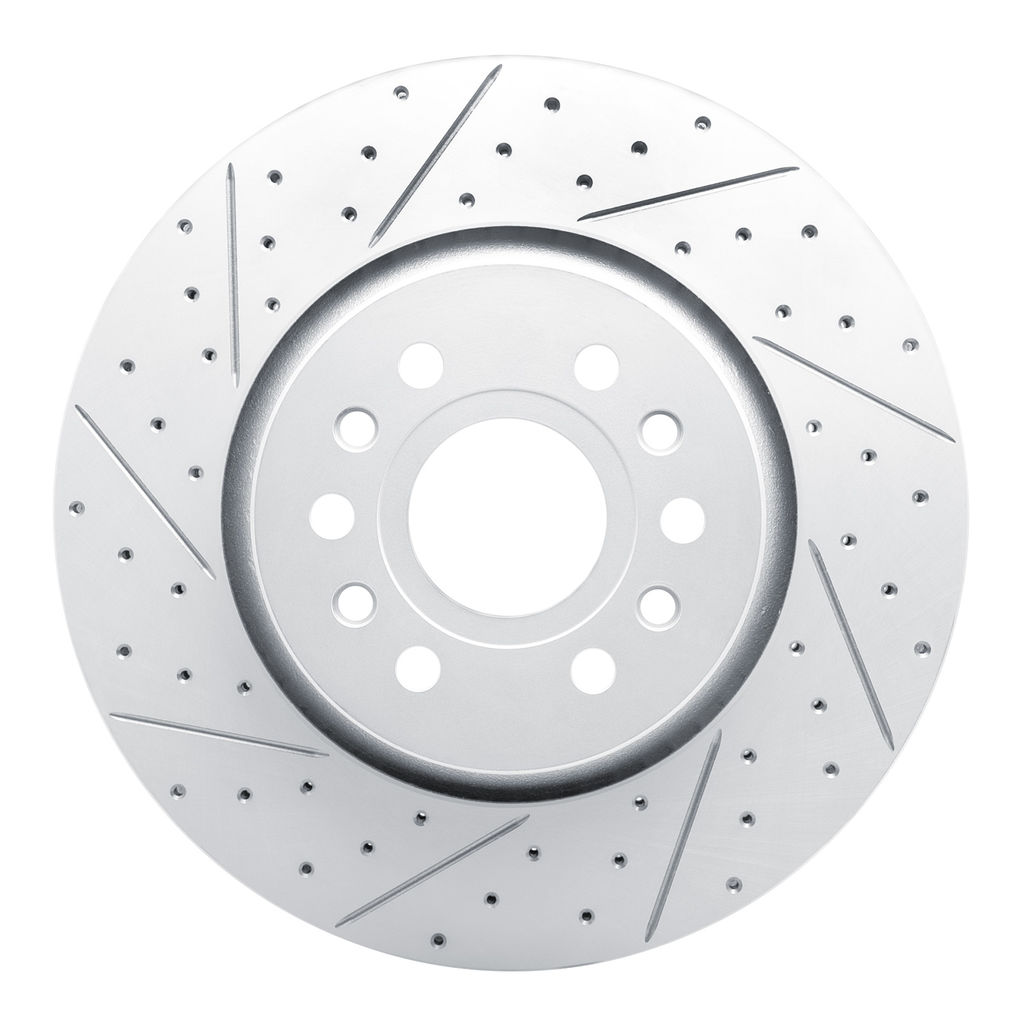 Dynamic Friction 830-40125L - Geoperformance Coated Drilled and Slotted Brake Rotor