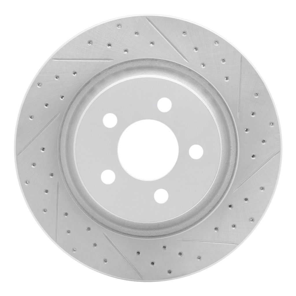 Dynamic Friction 830-42021R - Geoperformance Coated Drilled and Slotted Brake Rotor
