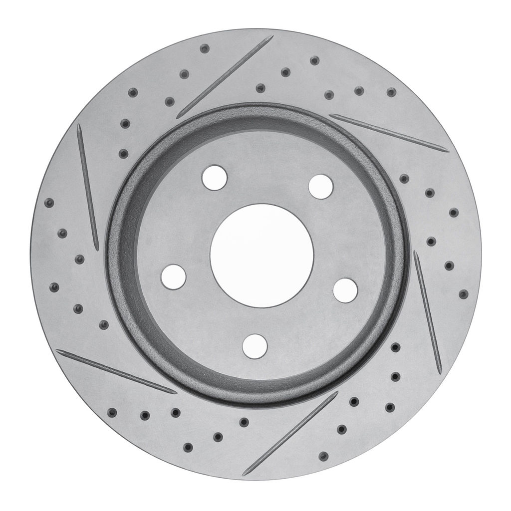 Dynamic Friction 830-42033L - Geoperformance Coated Drilled and Slotted Brake Rotor