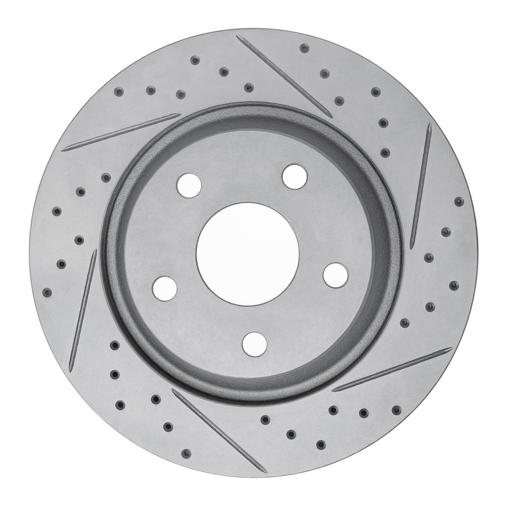 Dynamic Friction 830-42033R - Geoperformance Coated Drilled and Slotted Brake Rotor