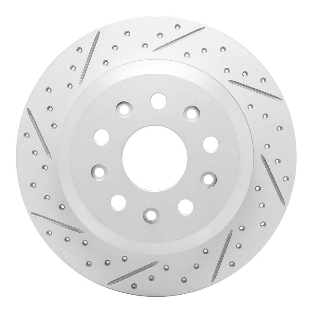 Dynamic Friction 830-42041L - Geoperformance Coated Drilled and Slotted Brake Rotor