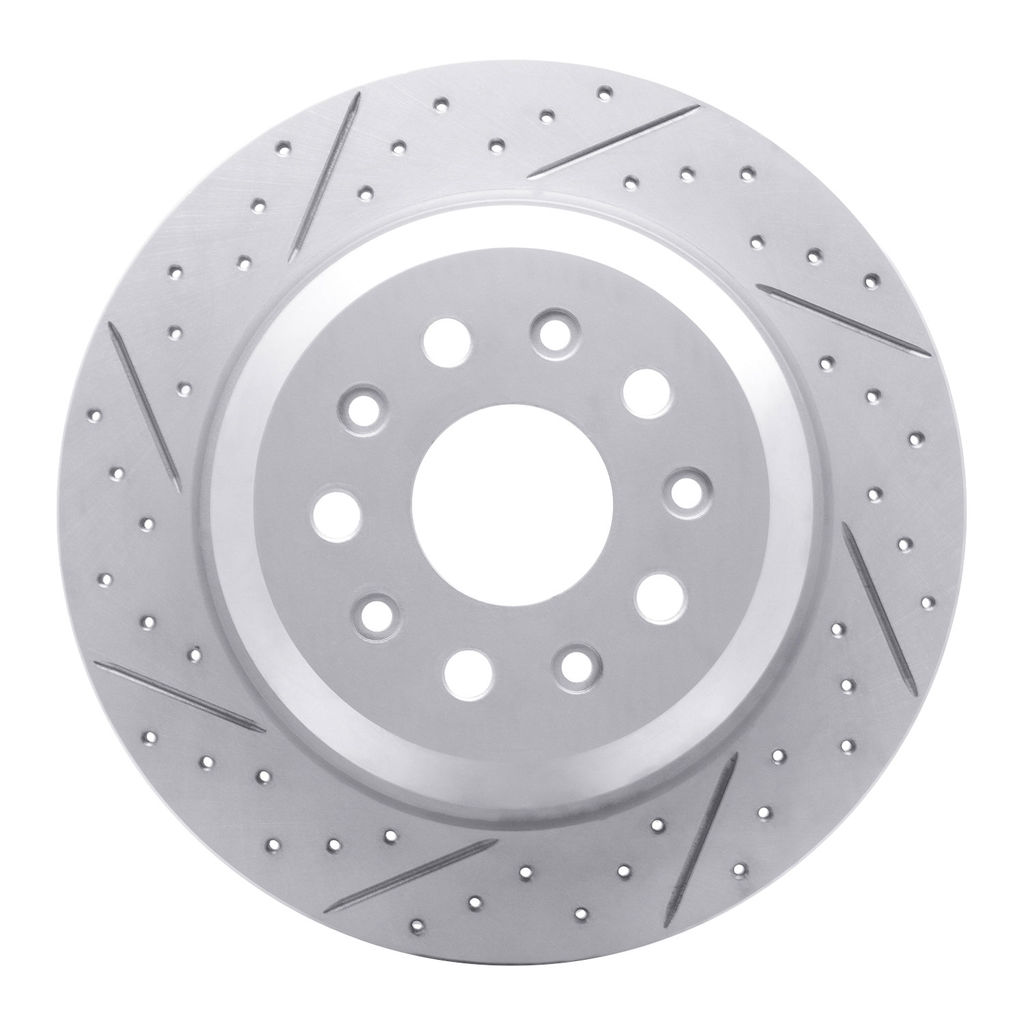 Dynamic Friction 830-42042L - Geoperformance Coated Drilled and Slotted Brake Rotor