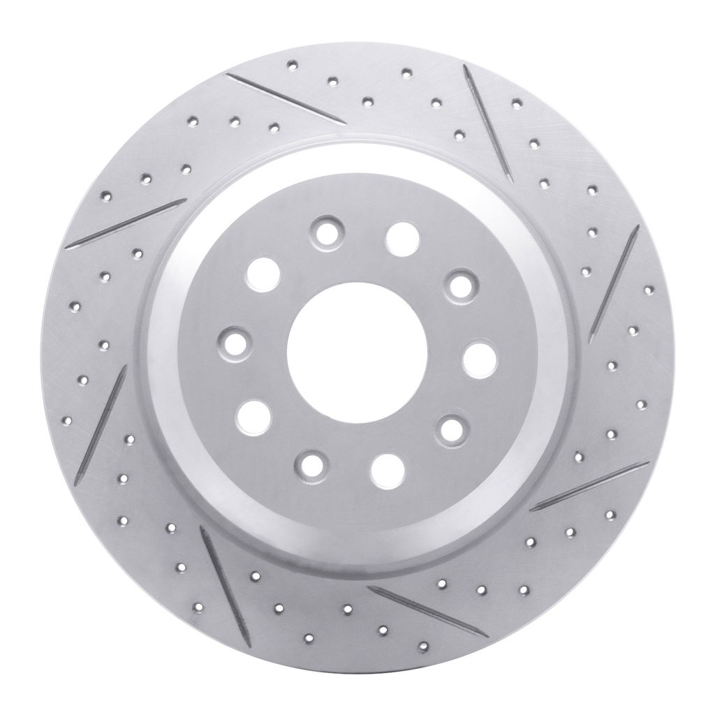 Dynamic Friction 830-42042R - Geoperformance Coated Drilled and Slotted Brake Rotor