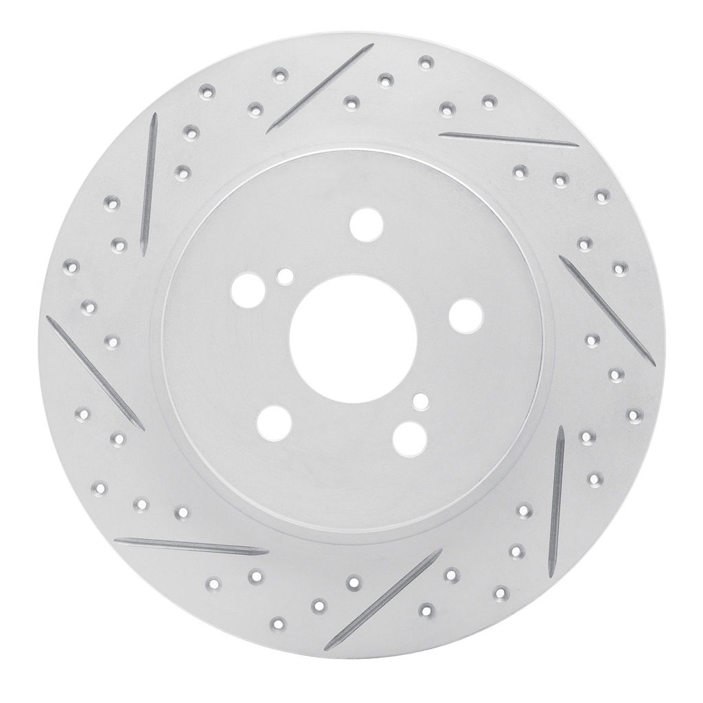 Dynamic Friction 830-75029L - Geoperformance Coated Drilled and Slotted Brake Rotor