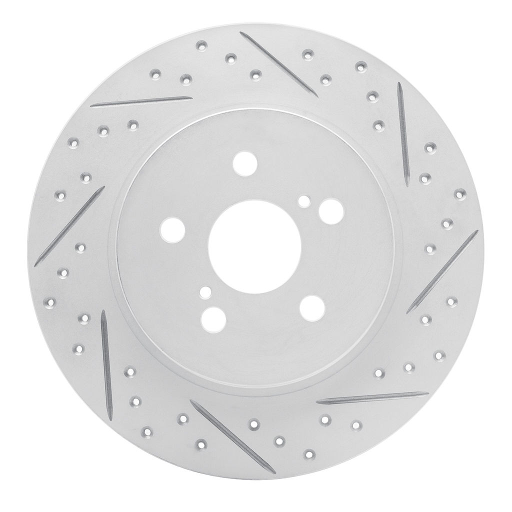 Dynamic Friction 830-75029R - Geoperformance Coated Drilled and Slotted Brake Rotor