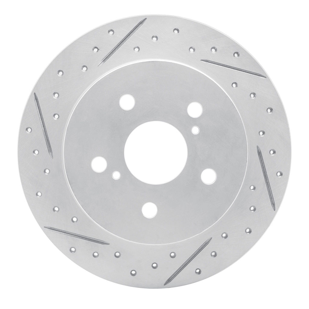 Dynamic Friction 830-75041L - Geoperformance Coated Drilled and Slotted Brake Rotor