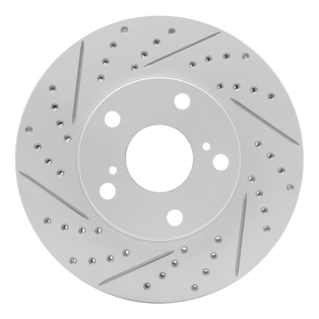Dynamic Friction 830-76052L - Geoperformance Coated Drilled and Slotted Brake Rotor