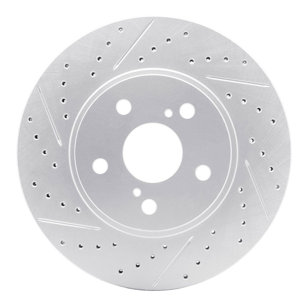 Dynamic Friction 830-76075L - Geoperformance Coated Drilled and Slotted Brake Rotor