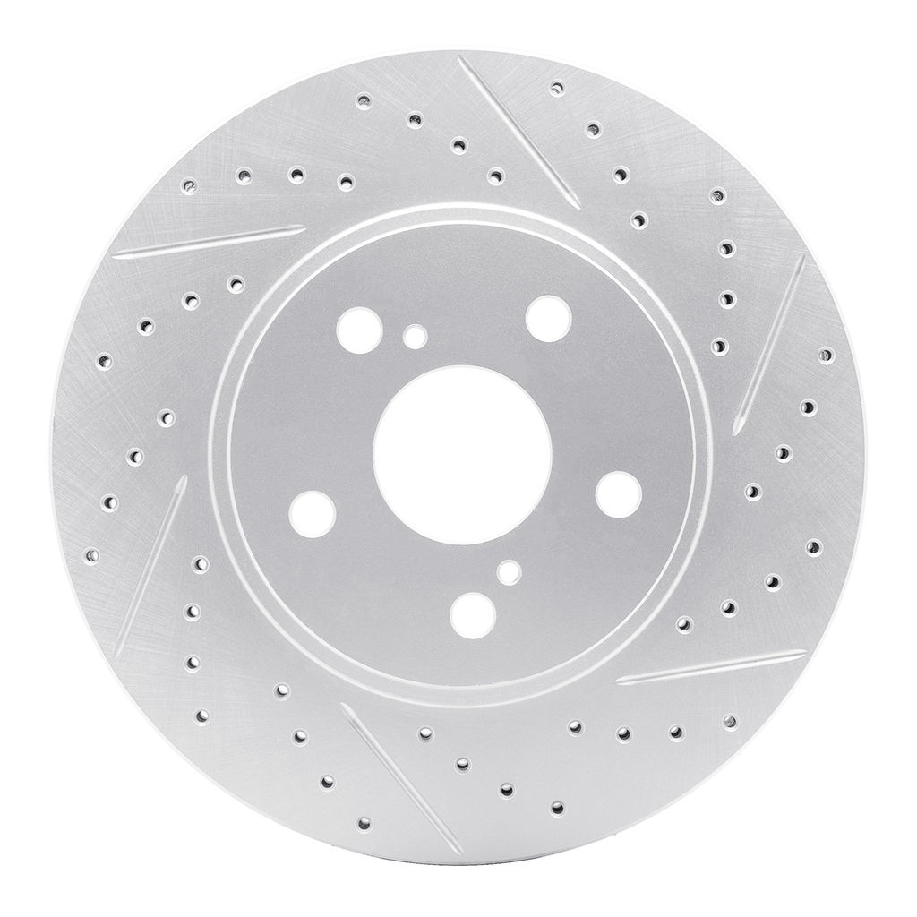 Dynamic Friction 830-76075R - Geoperformance Coated Drilled and Slotted Brake Rotor