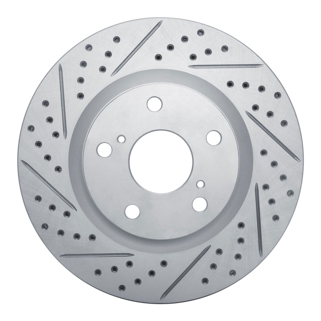 Dynamic Friction 830-76080L - Geoperformance Coated Drilled and Slotted Brake Rotor