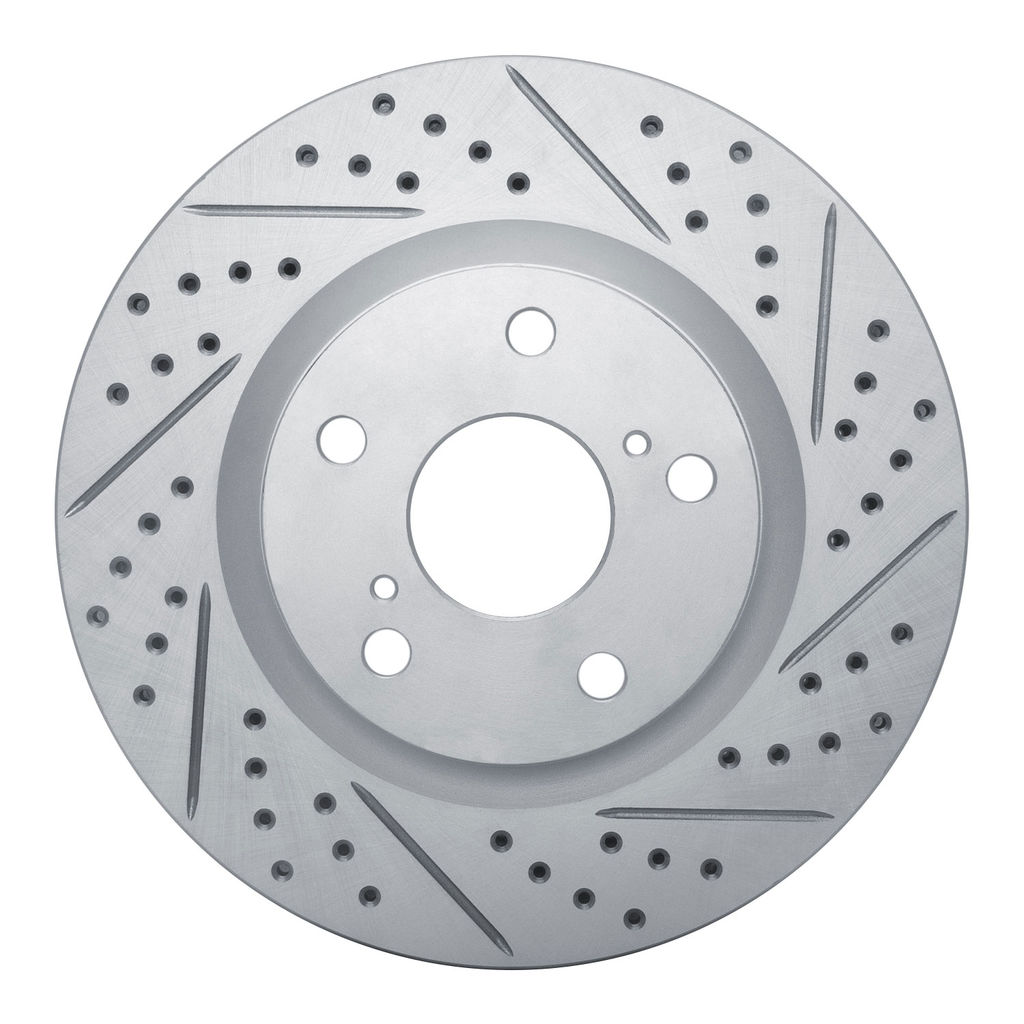 Dynamic Friction 830-76080R - Geoperformance Coated Drilled and Slotted Brake Rotor