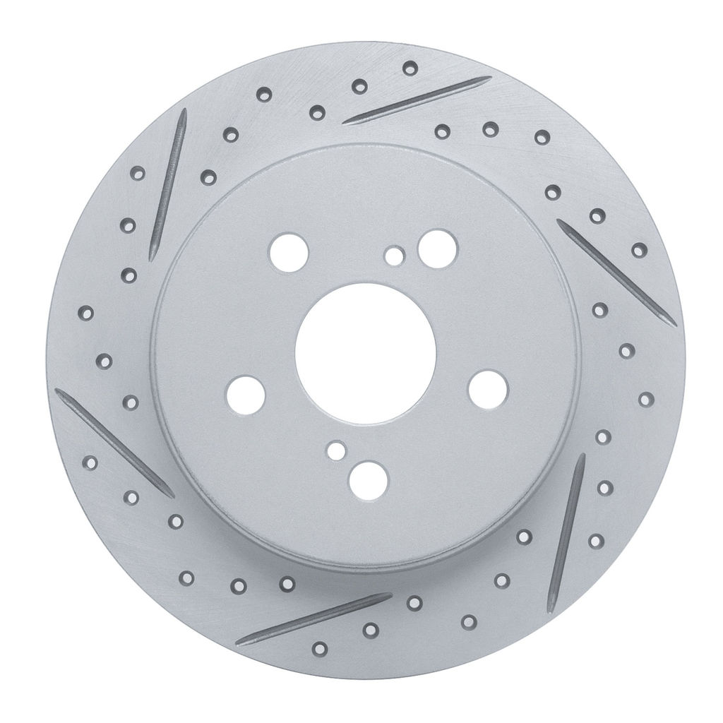 Dynamic Friction 830-76083L - Geoperformance Coated Drilled and Slotted Brake Rotor