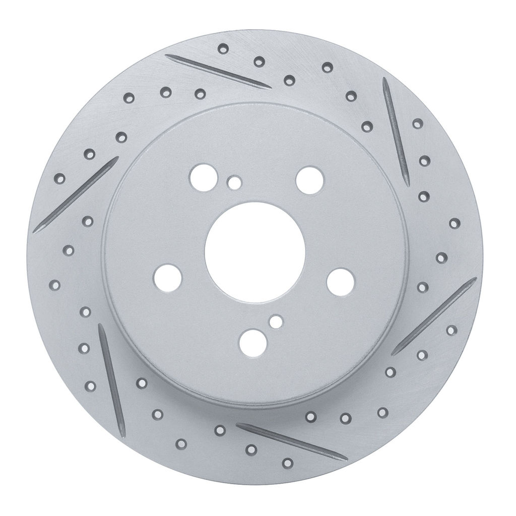 Dynamic Friction 830-76083R - Geoperformance Coated Drilled and Slotted Brake Rotor