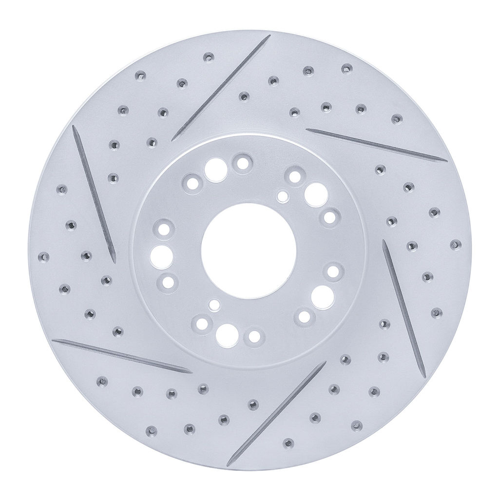 Dynamic Friction 830-75005L - Geoperformance Coated Drilled and Slotted Brake Rotor