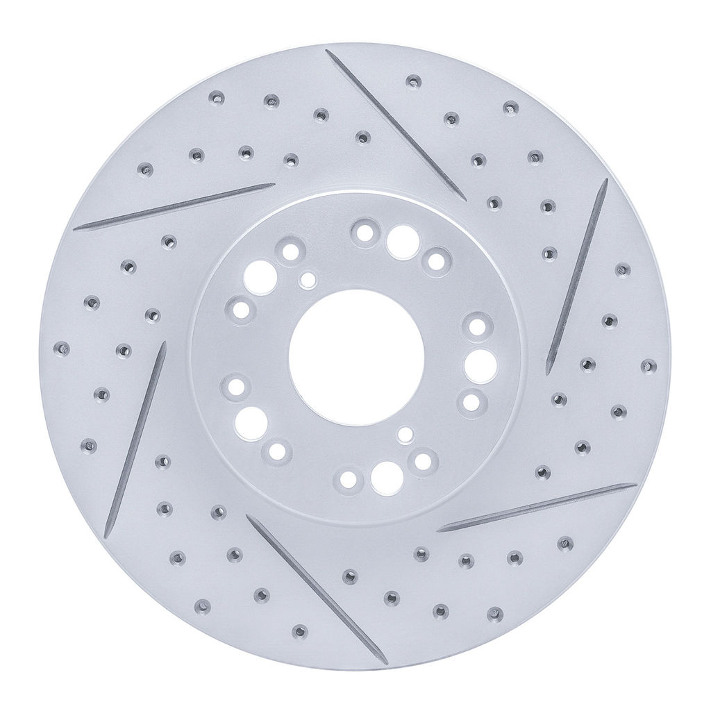 Dynamic Friction 830-75005R - Geoperformance Coated Drilled and Slotted Brake Rotor