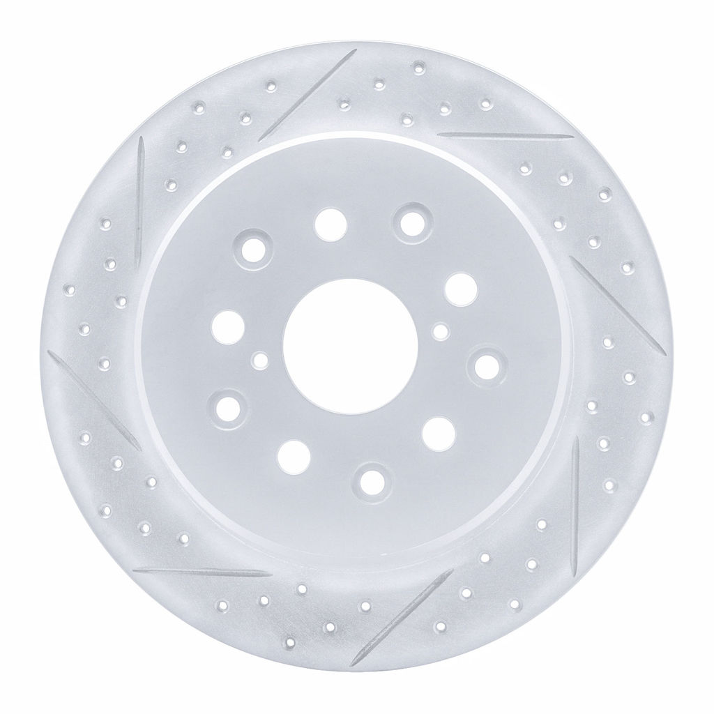 Dynamic Friction 830-75007L - Geoperformance Coated Drilled and Slotted Brake Rotor