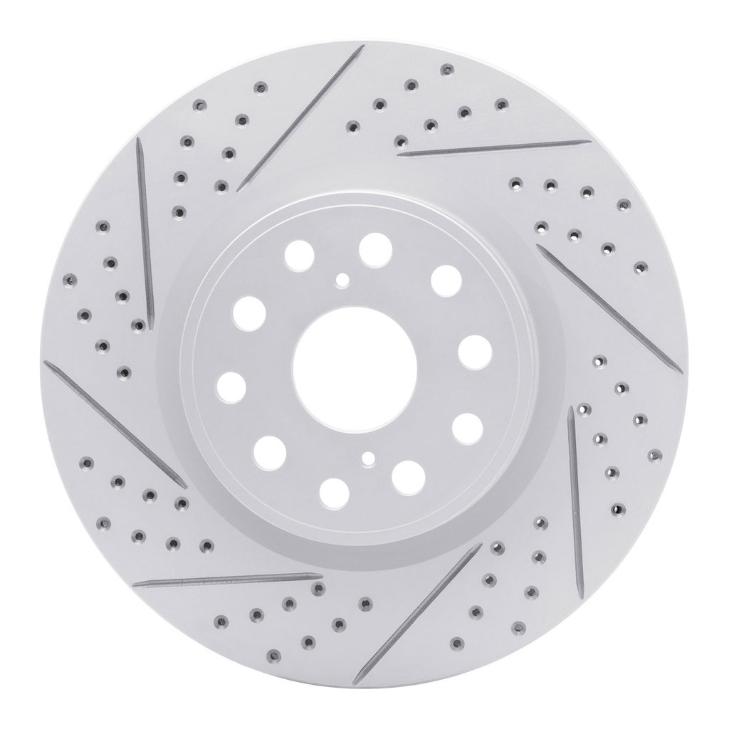 Dynamic Friction 830-75017L - Geoperformance Coated Drilled and Slotted Brake Rotor