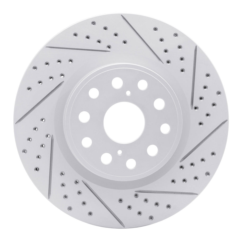 Dynamic Friction 830-75017R - Geoperformance Coated Drilled and Slotted Brake Rotor