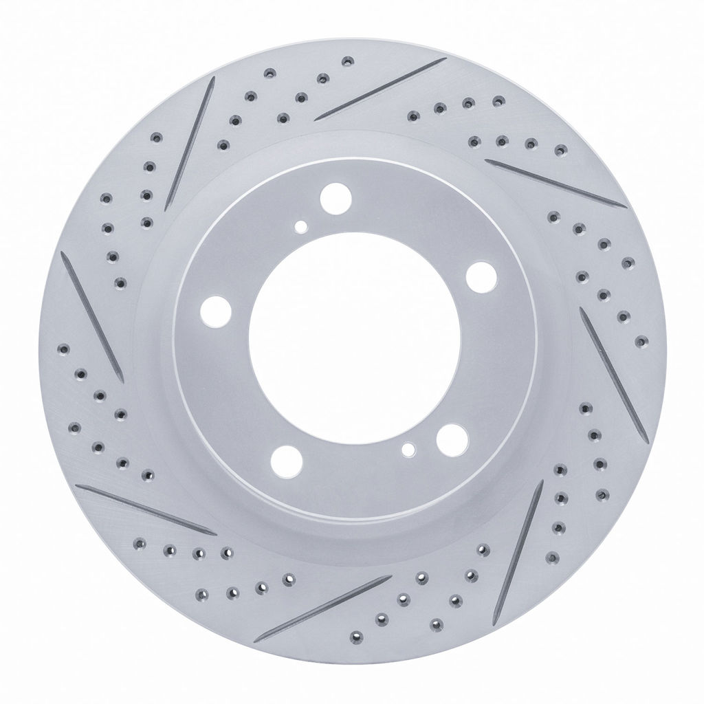 Dynamic Friction 830-76136L - Geoperformance Coated Drilled and Slotted Brake Rotor