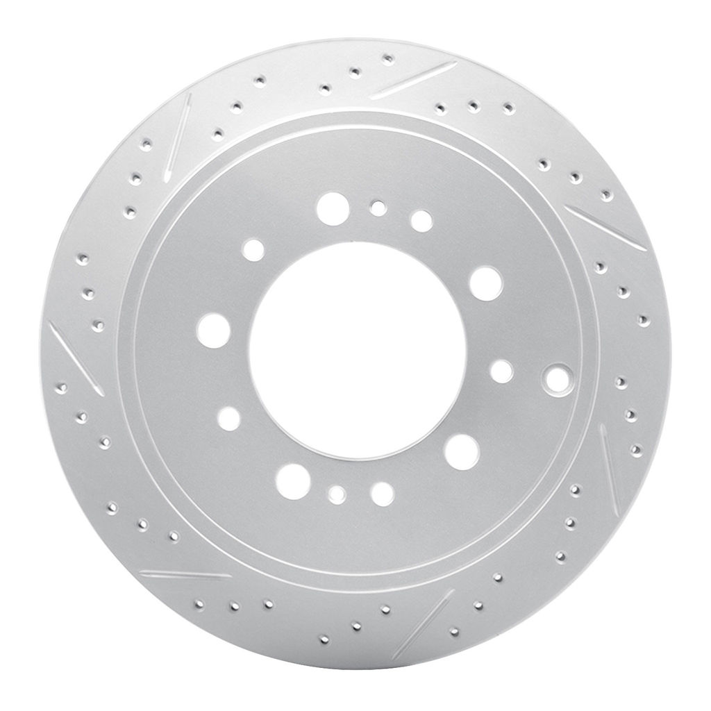Dynamic Friction 830-76137L - Geoperformance Coated Drilled and Slotted Brake Rotor
