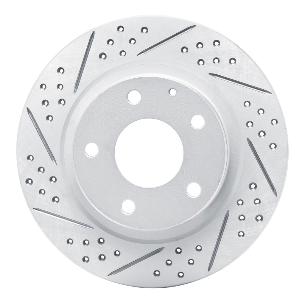 Dynamic Friction 830-80051L - Geoperformance Coated Drilled and Slotted Brake Rotor