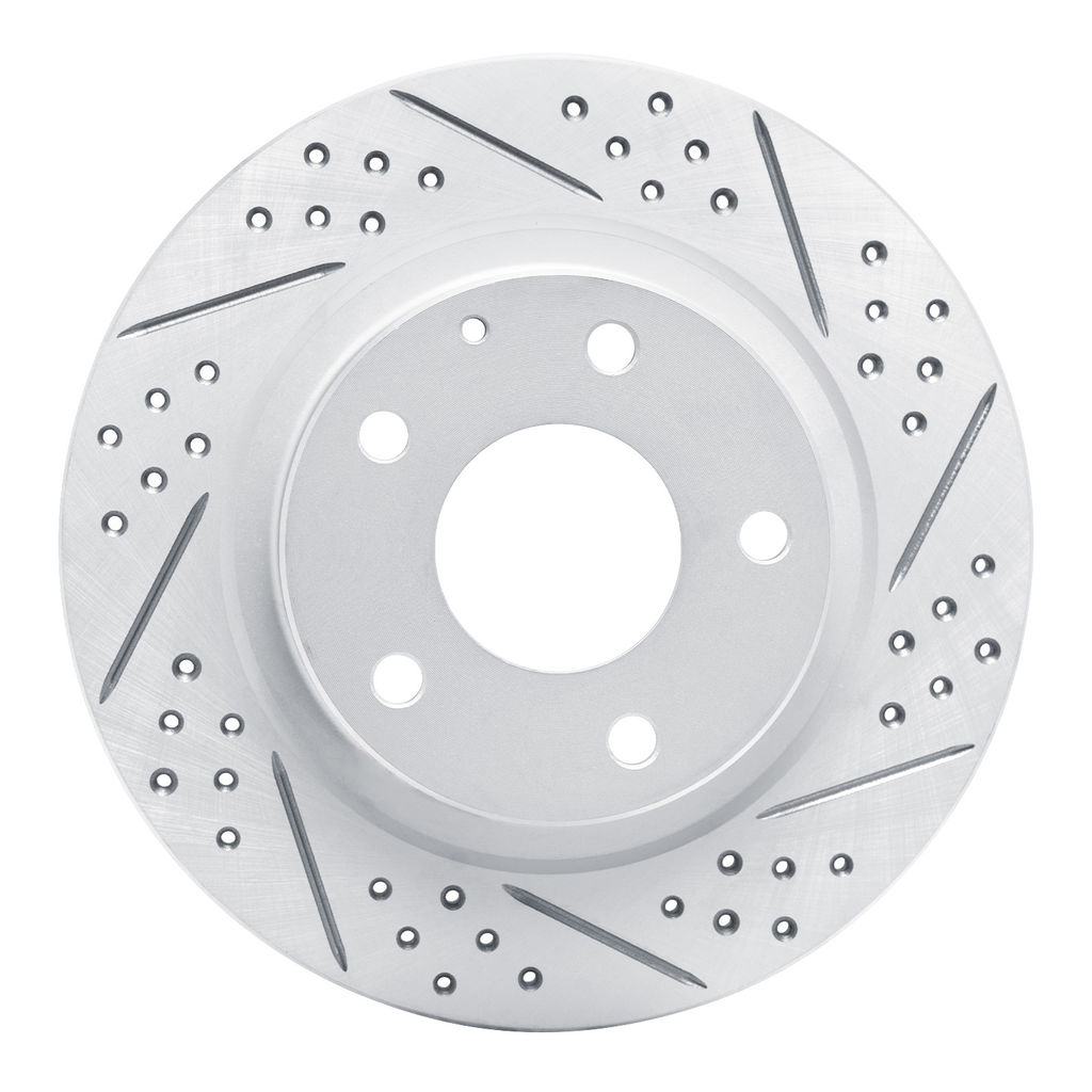 Dynamic Friction 830-80051R - Geoperformance Coated Drilled and Slotted Brake Rotor
