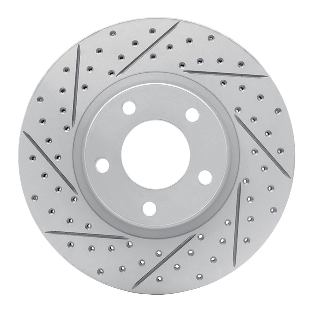 Dynamic Friction 830-80065L - Geoperformance Coated Drilled and Slotted Brake Rotor