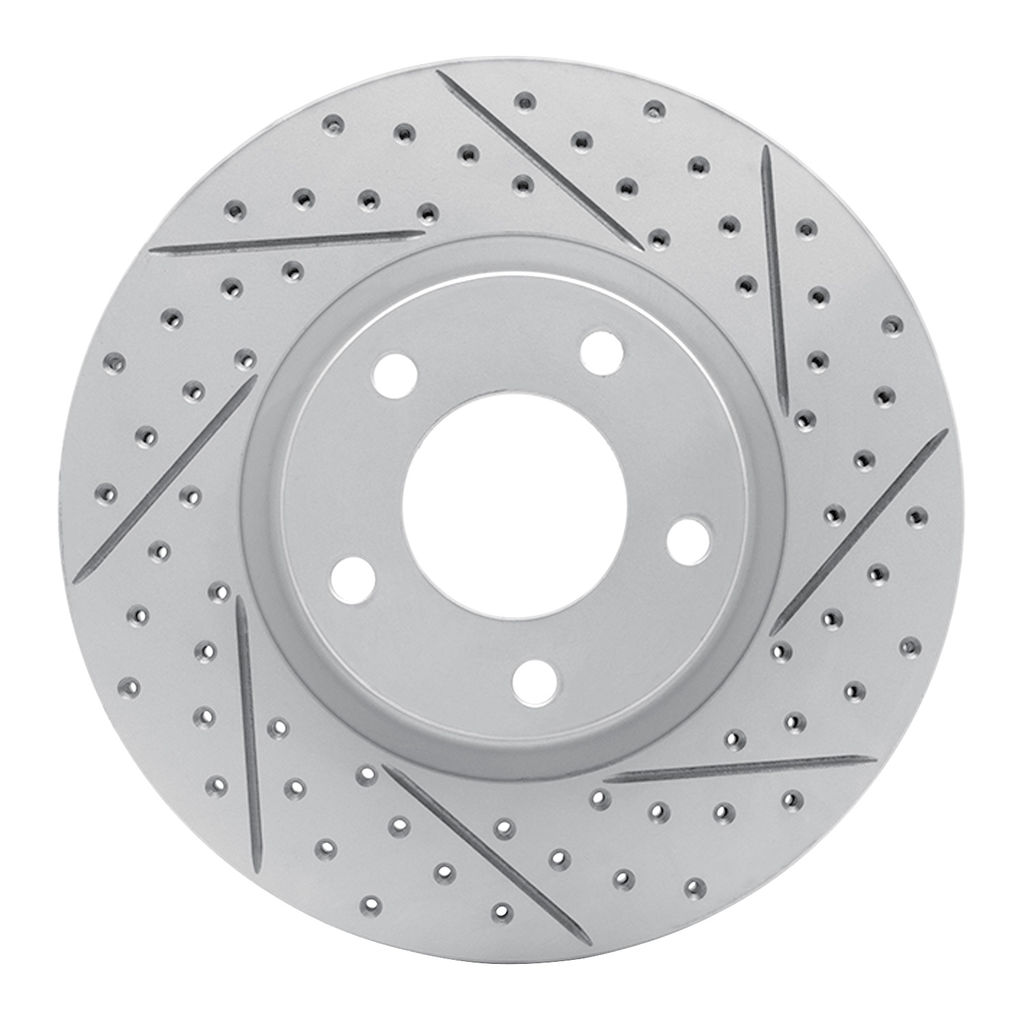 Dynamic Friction 830-80065R - Geoperformance Coated Drilled and Slotted Brake Rotor
