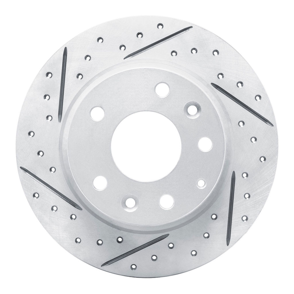 Dynamic Friction 830-80079L - Geoperformance Coated Drilled and Slotted Brake Rotor