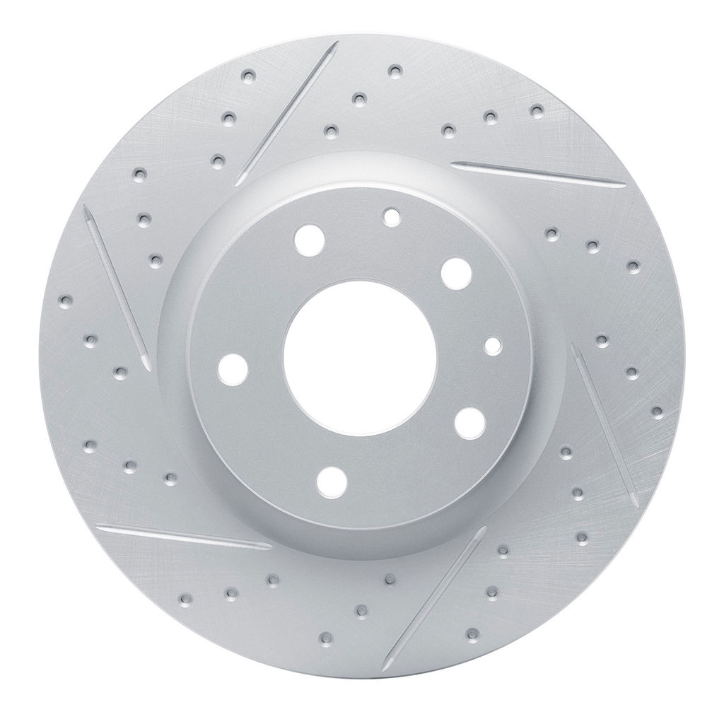 Dynamic Friction 830-80081L - Geoperformance Coated Drilled and Slotted Brake Rotor