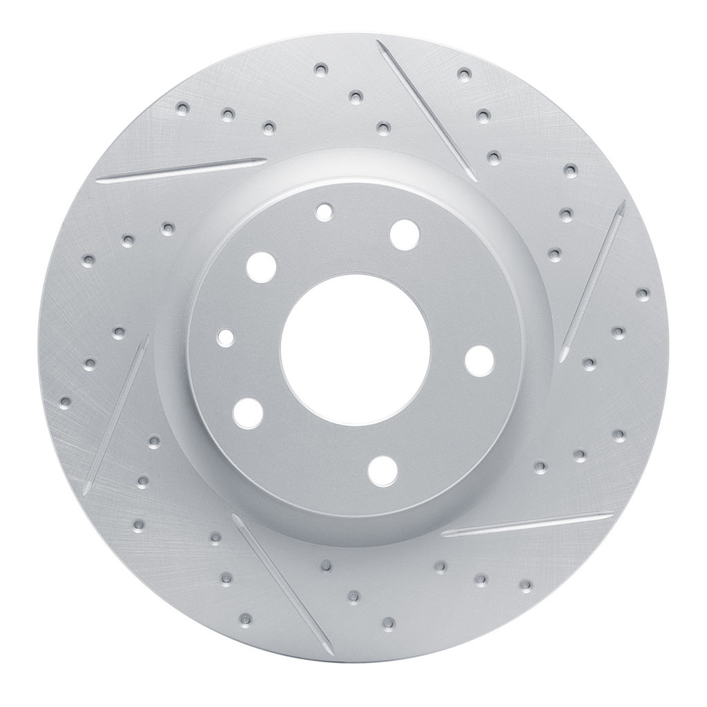 Dynamic Friction 830-80081R - Geoperformance Coated Drilled and Slotted Brake Rotor