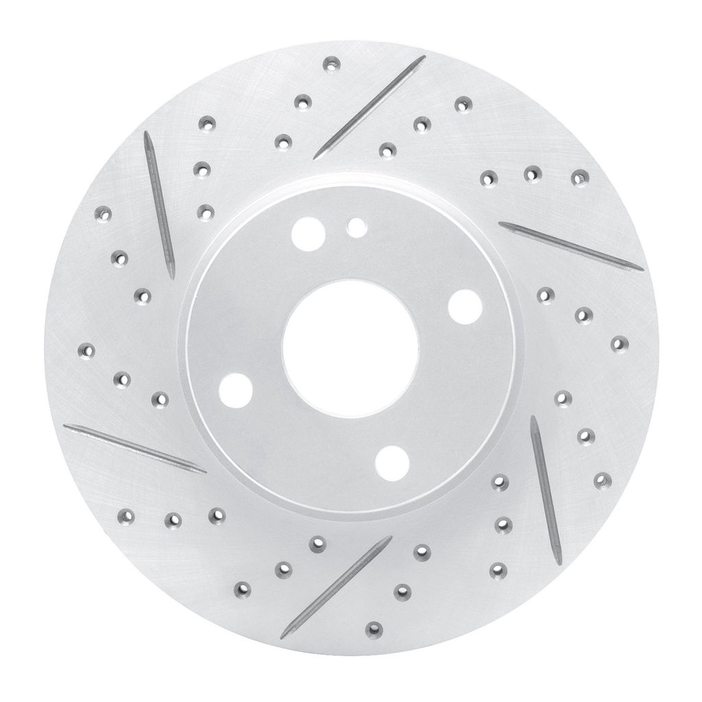 Dynamic Friction 830-91003L - Geoperformance Coated Drilled and Slotted Brake Rotor