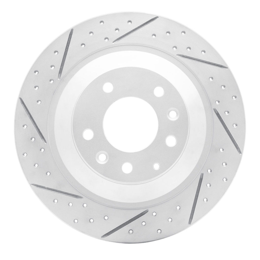 Dynamic Friction 830-80046L - Geoperformance Coated Drilled and Slotted Brake Rotor