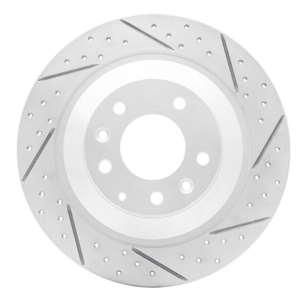 Dynamic Friction 830-80046R - Geoperformance Coated Drilled and Slotted Brake Rotor