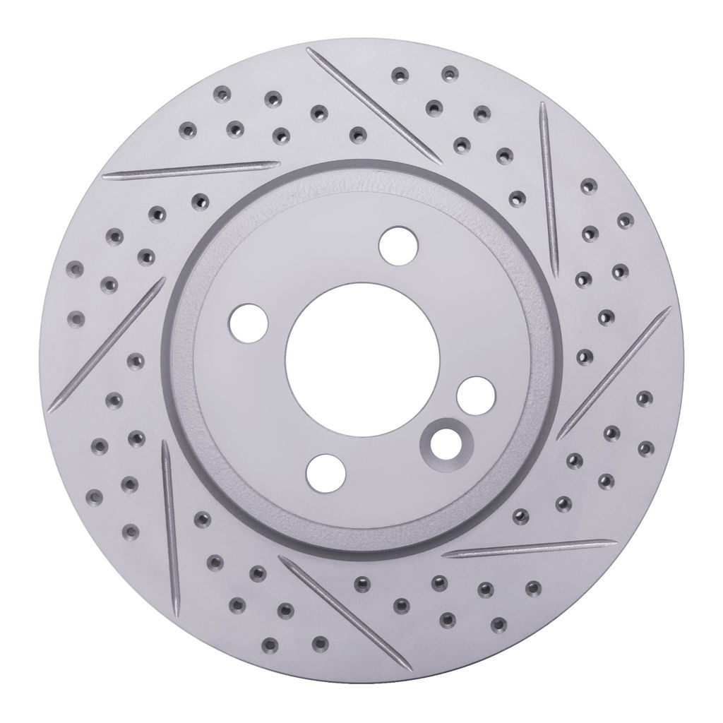 Dynamic Friction 830-32005R - Geoperformance Coated Drilled and Slotted Brake Rotor