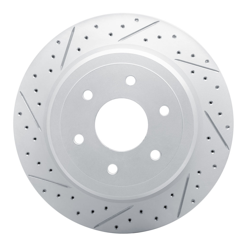 Dynamic Friction 830-67109L - Geoperformance Coated Drilled and Slotted Brake Rotor