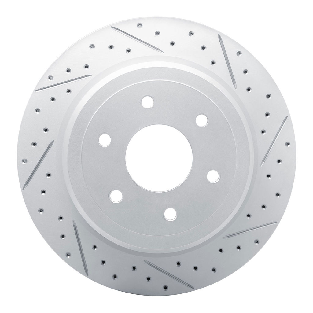 Dynamic Friction 830-67109R - Geoperformance Coated Drilled and Slotted Brake Rotor