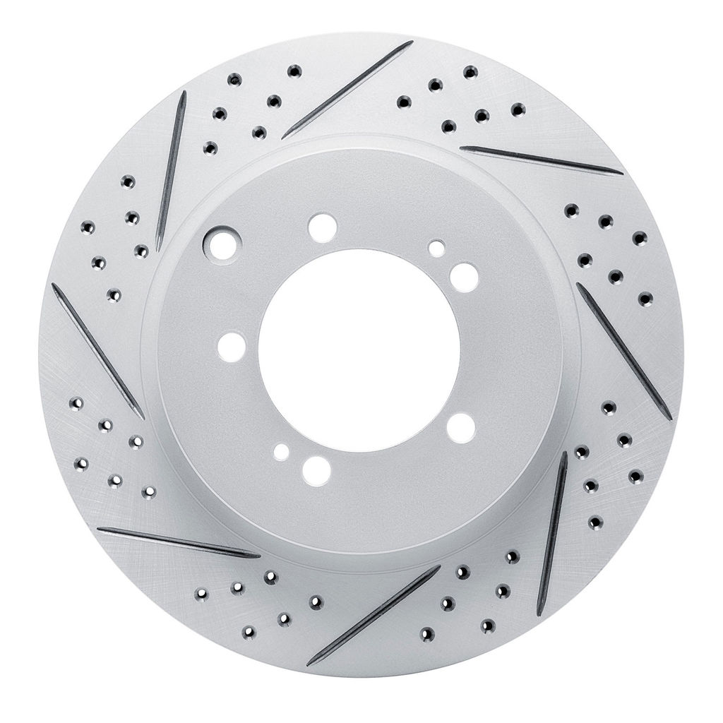 Dynamic Friction 830-72036L - Geoperformance Coated Drilled and Slotted Brake Rotor