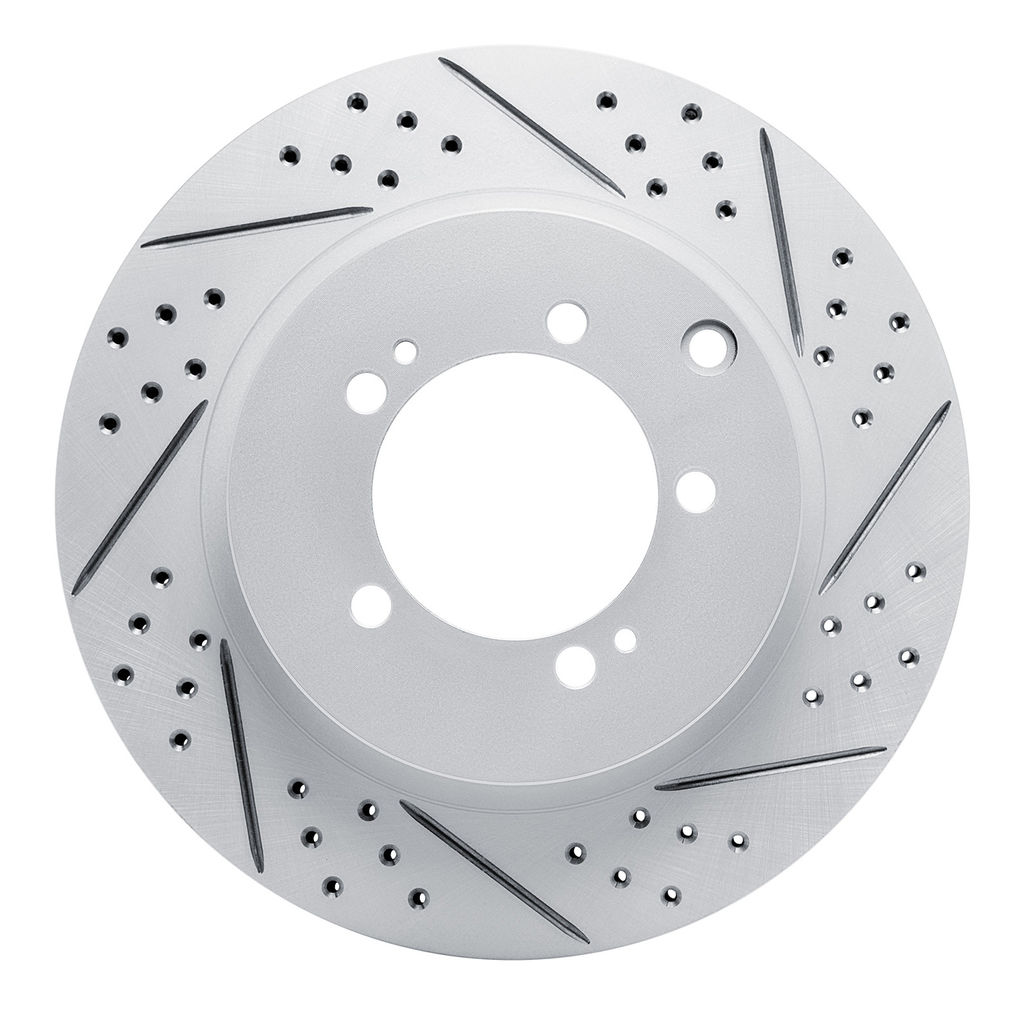Dynamic Friction 830-72036R - Geoperformance Coated Drilled and Slotted Brake Rotor