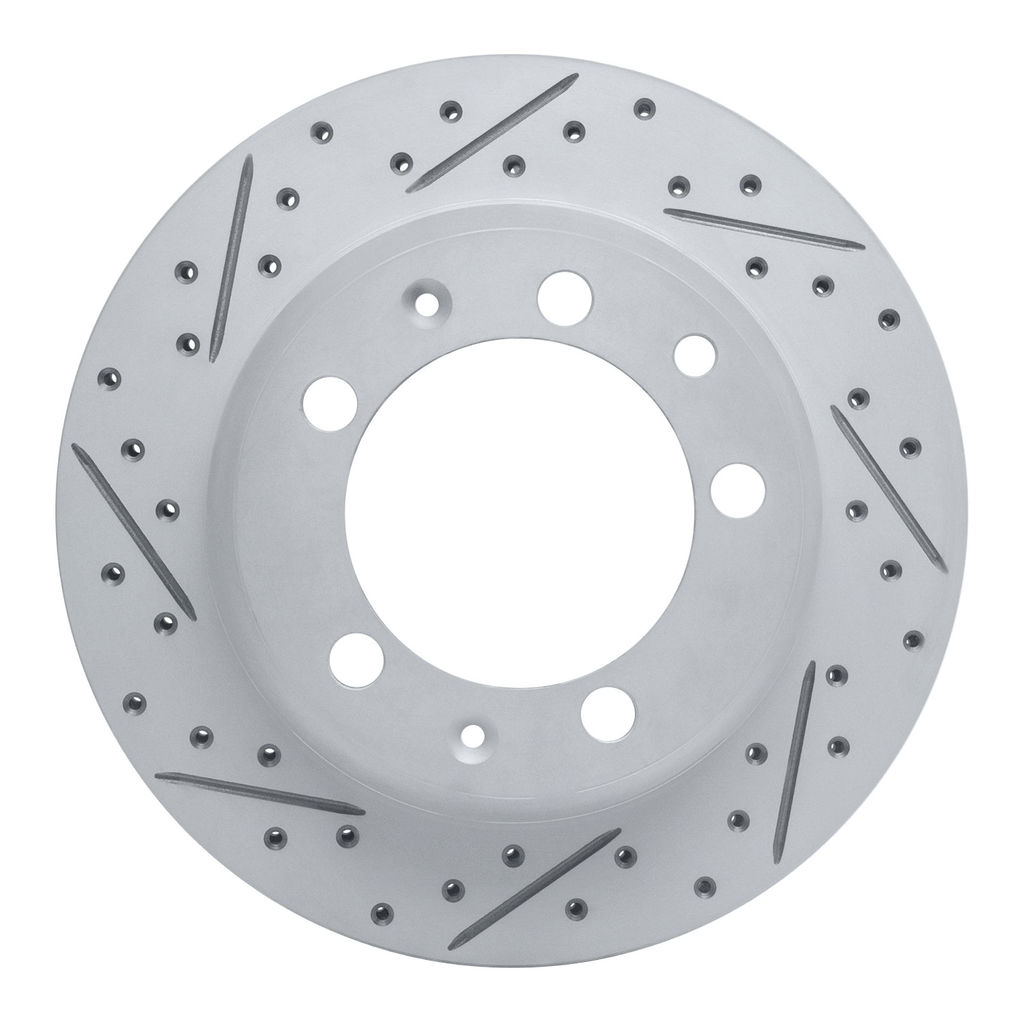 Dynamic Friction 830-02006L - Geoperformance Coated Drilled and Slotted Brake Rotor