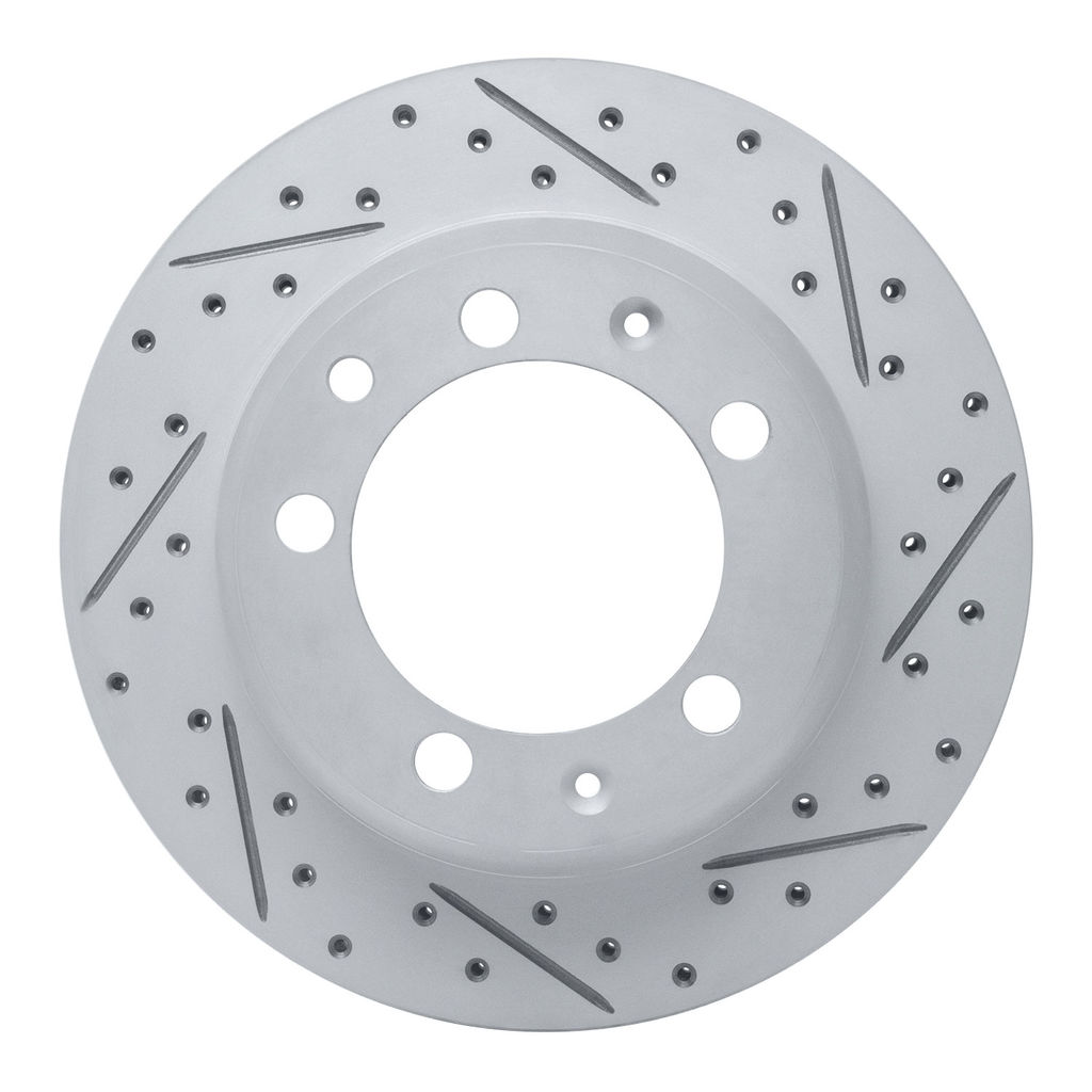 Dynamic Friction 830-02006R - Geoperformance Coated Drilled and Slotted Brake Rotor