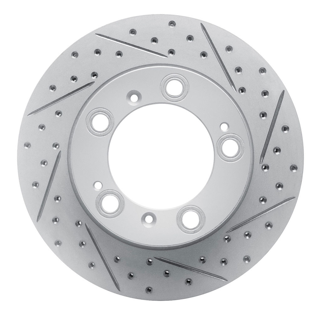 Dynamic Friction 830-02029L - Geoperformance Coated Drilled and Slotted Brake Rotor