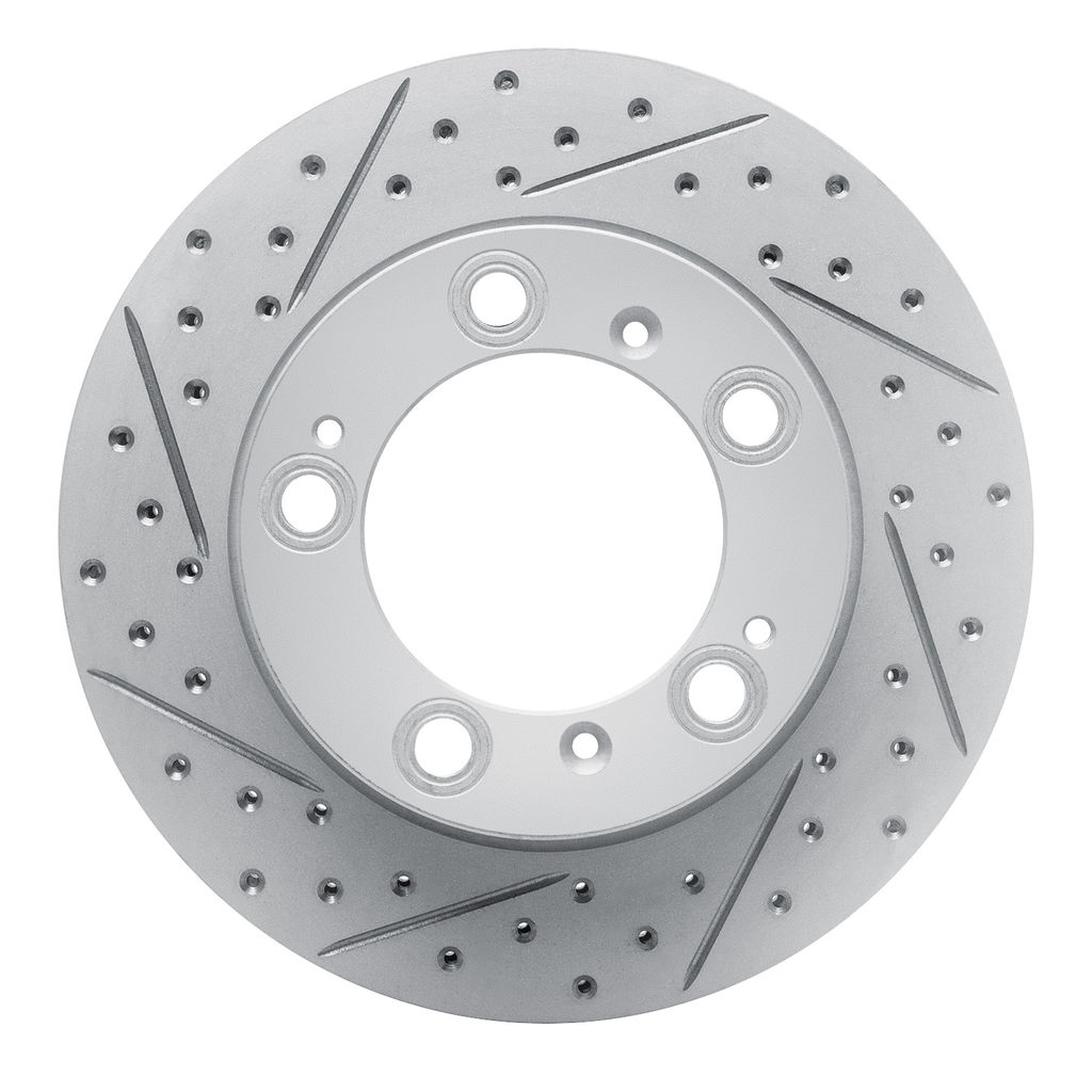 Dynamic Friction 830-02029R - Geoperformance Coated Drilled and Slotted Brake Rotor
