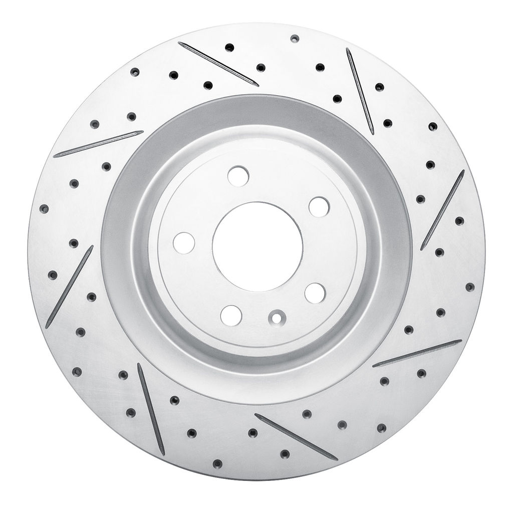 Dynamic Friction 830-02102R - Geoperformance Coated Drilled and Slotted Brake Rotor