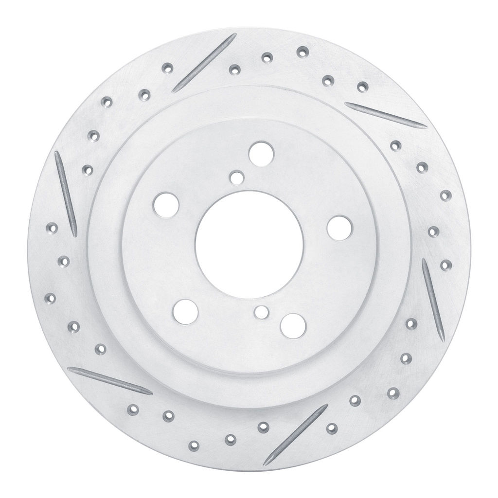 Dynamic Friction 830-13008L - Geoperformance Coated Drilled and Slotted Brake Rotor