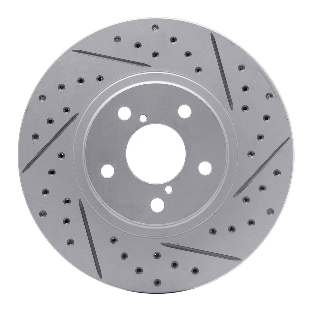 Dynamic Friction 830-13009L - Geoperformance Coated Drilled and Slotted Brake Rotor