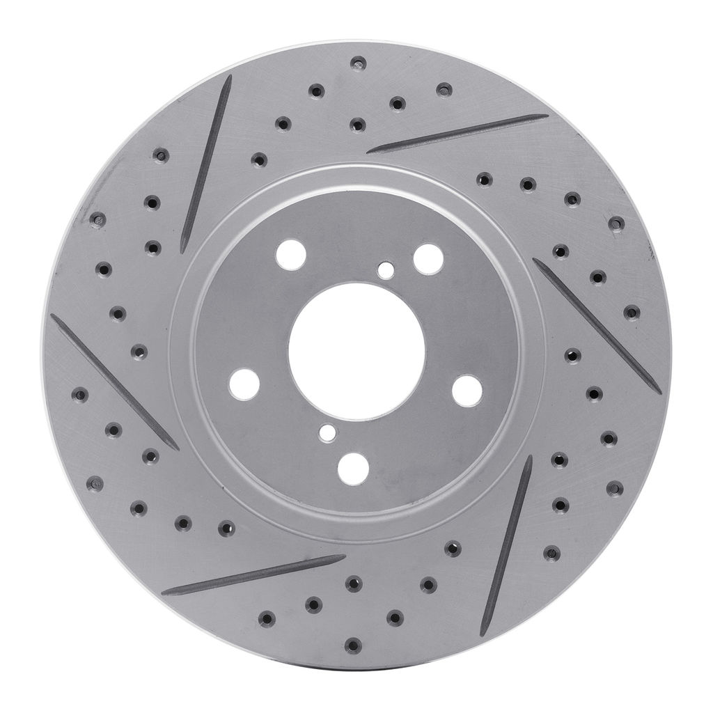 Dynamic Friction 830-13009R - Geoperformance Coated Drilled and Slotted Brake Rotor