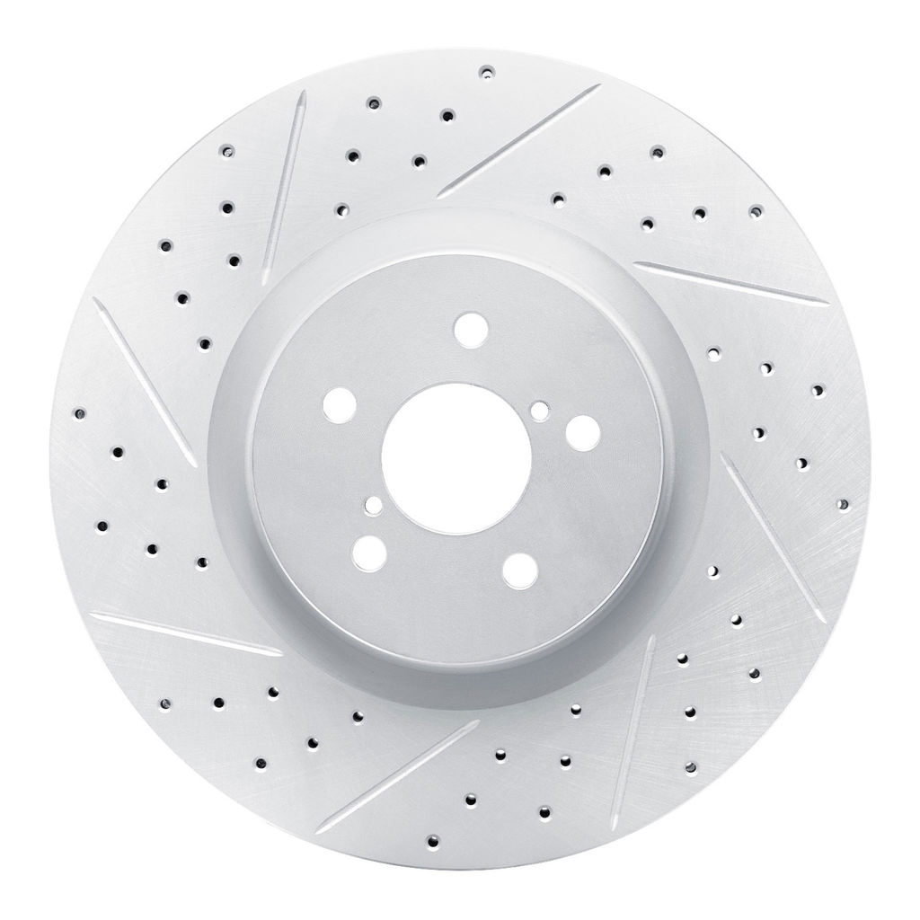 Dynamic Friction 830-13014L - Geoperformance Coated Drilled and Slotted Brake Rotor